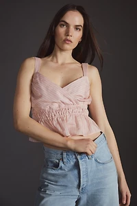 Maeve Shirred Peplum Top