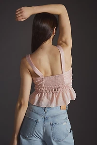 Maeve Shirred Peplum Top