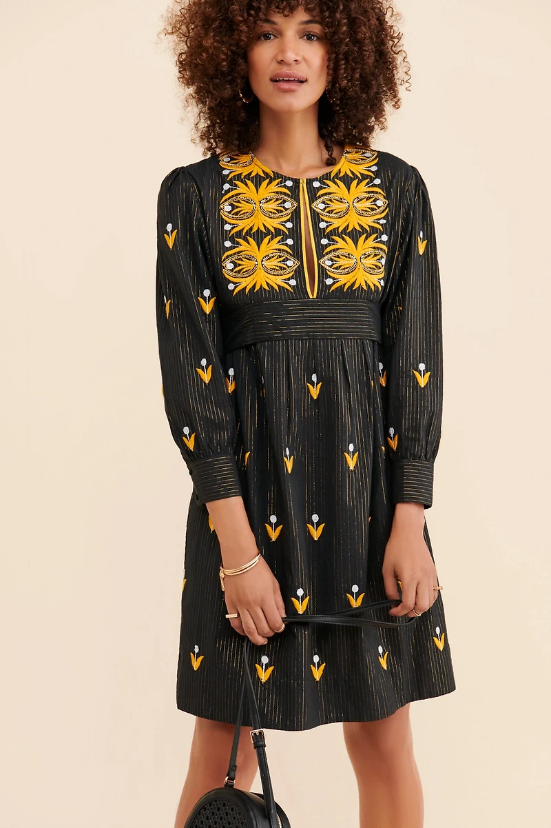 Antik Batik Embroidered Mini Dress