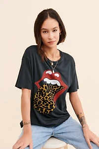 DAYDREAMER Stones Flocked Leopard Tongue Tee