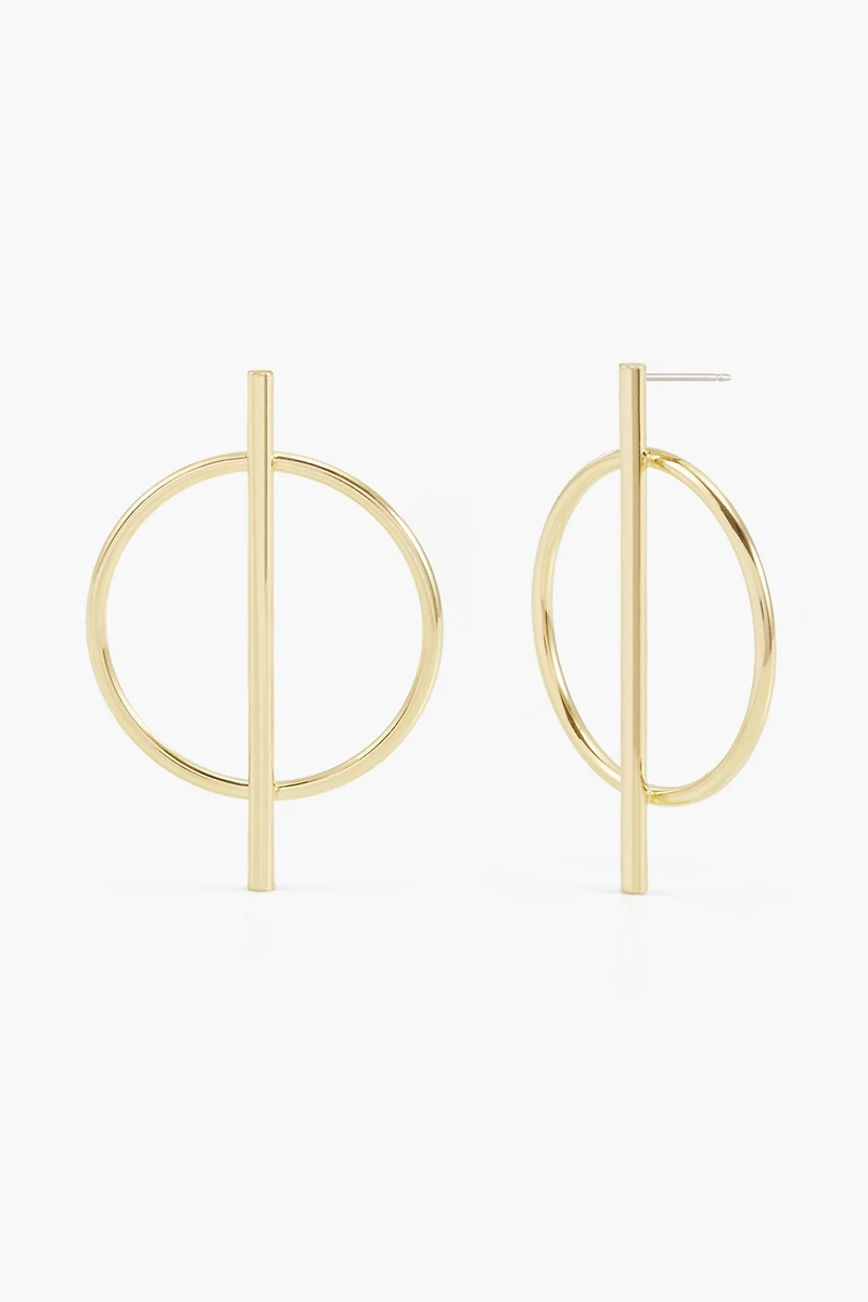 Brook & York Long Bar Hoop Earrings