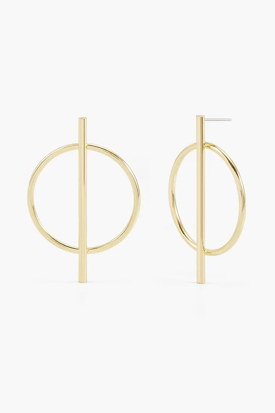 Brook & York Long Bar Hoop Earrings