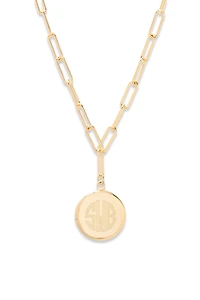 Brook & York Custom Monogram-Initial Paperclip Chain Locket Necklace