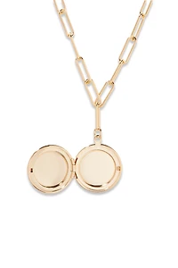 Brook & York Custom Monogram-Initial Paperclip Chain Locket Necklace