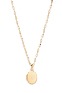 Brook & York Custom Initial Mini Oval Locket Necklace