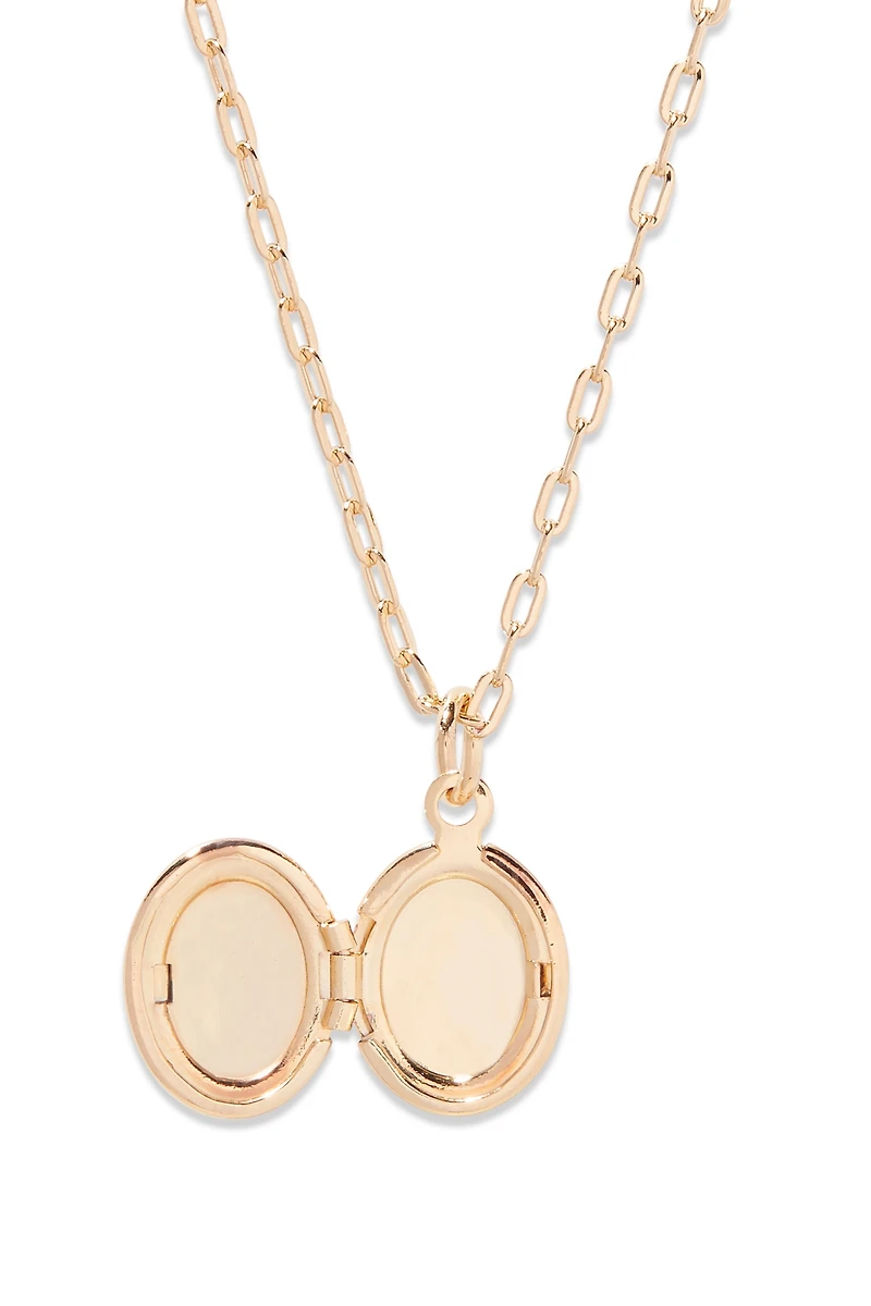 Brook & York Custom Initial Mini Oval Locket Necklace