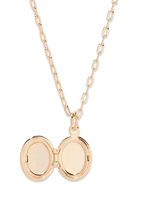 Brook & York Custom Initial Mini Oval Locket Necklace