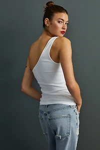 One Shoulder Rib Tank