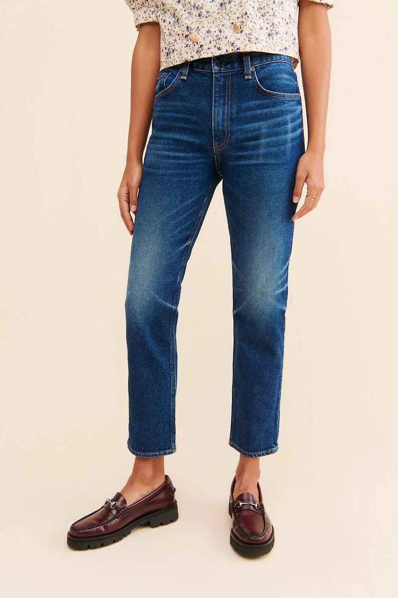 ASKK Mid Rise Blue Straight Leg Jeans