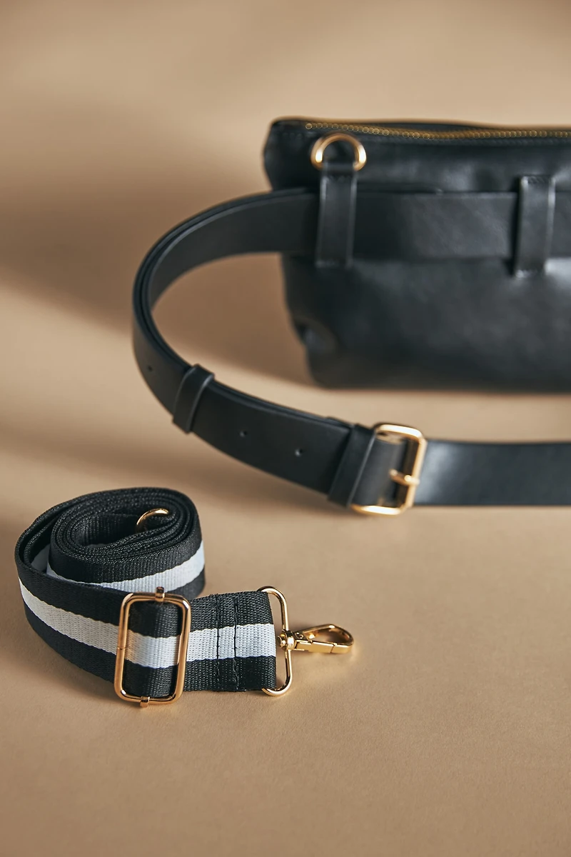 Faux Leather Convertible Crossbody Bag