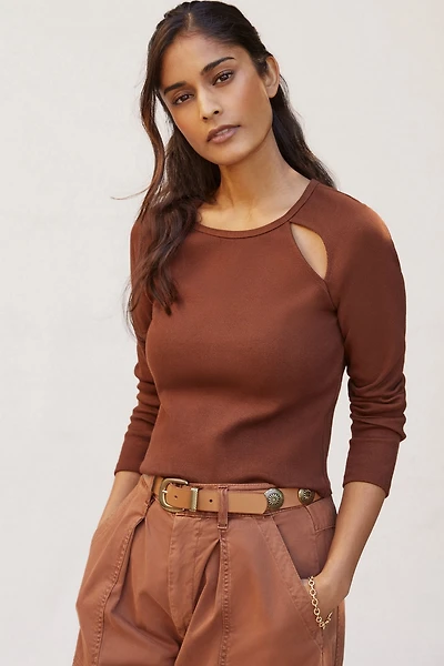 Maeve Ribbed Cut-Out Top