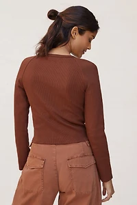 Maeve Ribbed Cut-Out Top