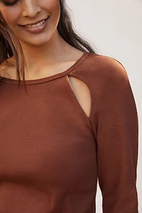 Maeve Ribbed Cut-Out Top