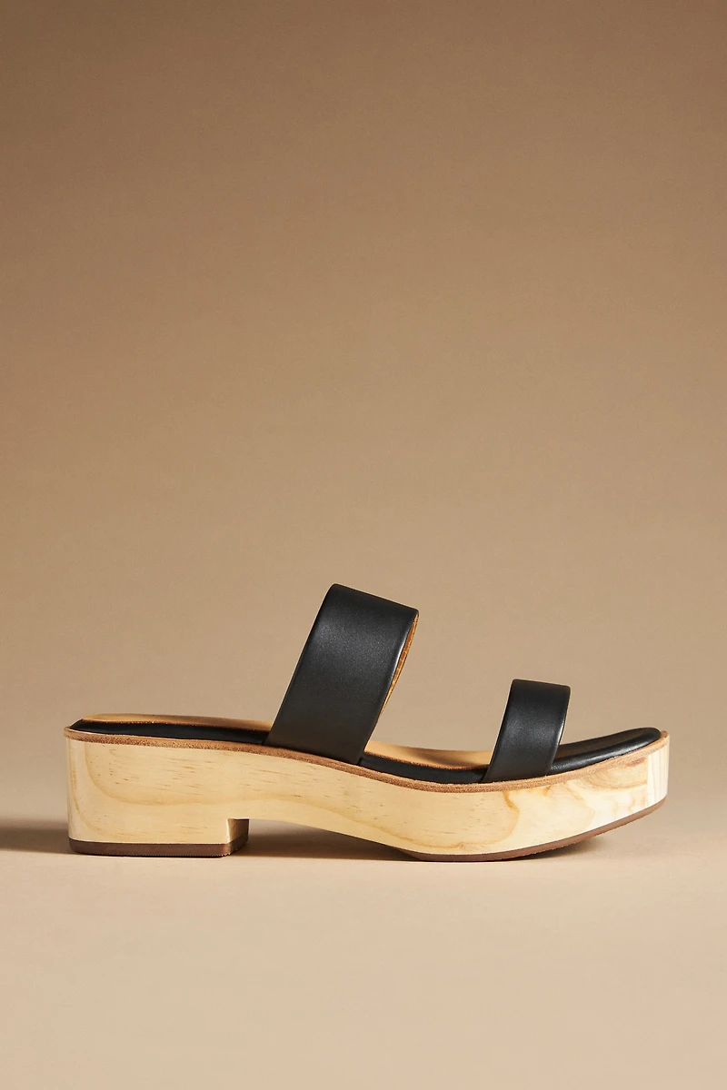 Nisolo Double-Strap Wood-Bottom Heels