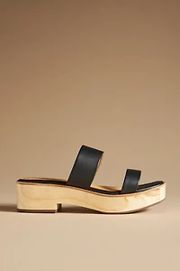 Nisolo Double-Strap Wood-Bottom Heels