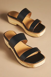 Nisolo Double-Strap Wood-Bottom Heels