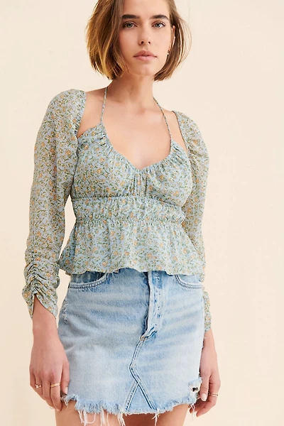 ASTR the Label Cutout Floral Blouse