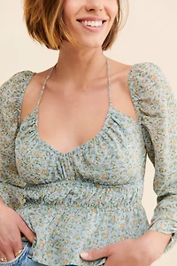ASTR the Label Cutout Floral Blouse