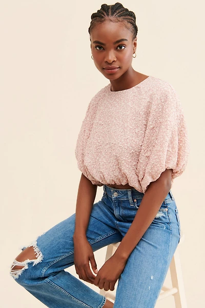 English Factory Cotton Candy Cropped Blouse