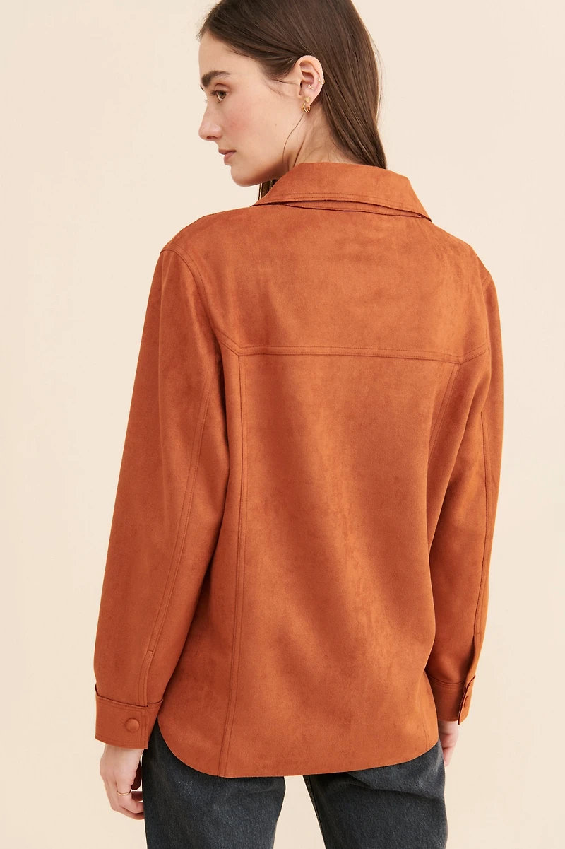 Jules Kae Hannah Faux Suede Shirt Jacket
