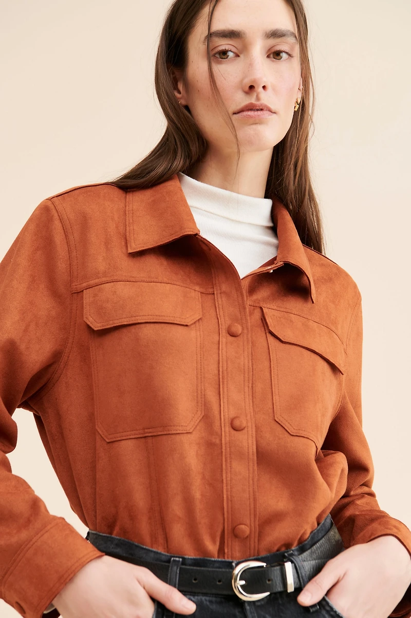 Jules Kae Hannah Faux Suede Shirt Jacket