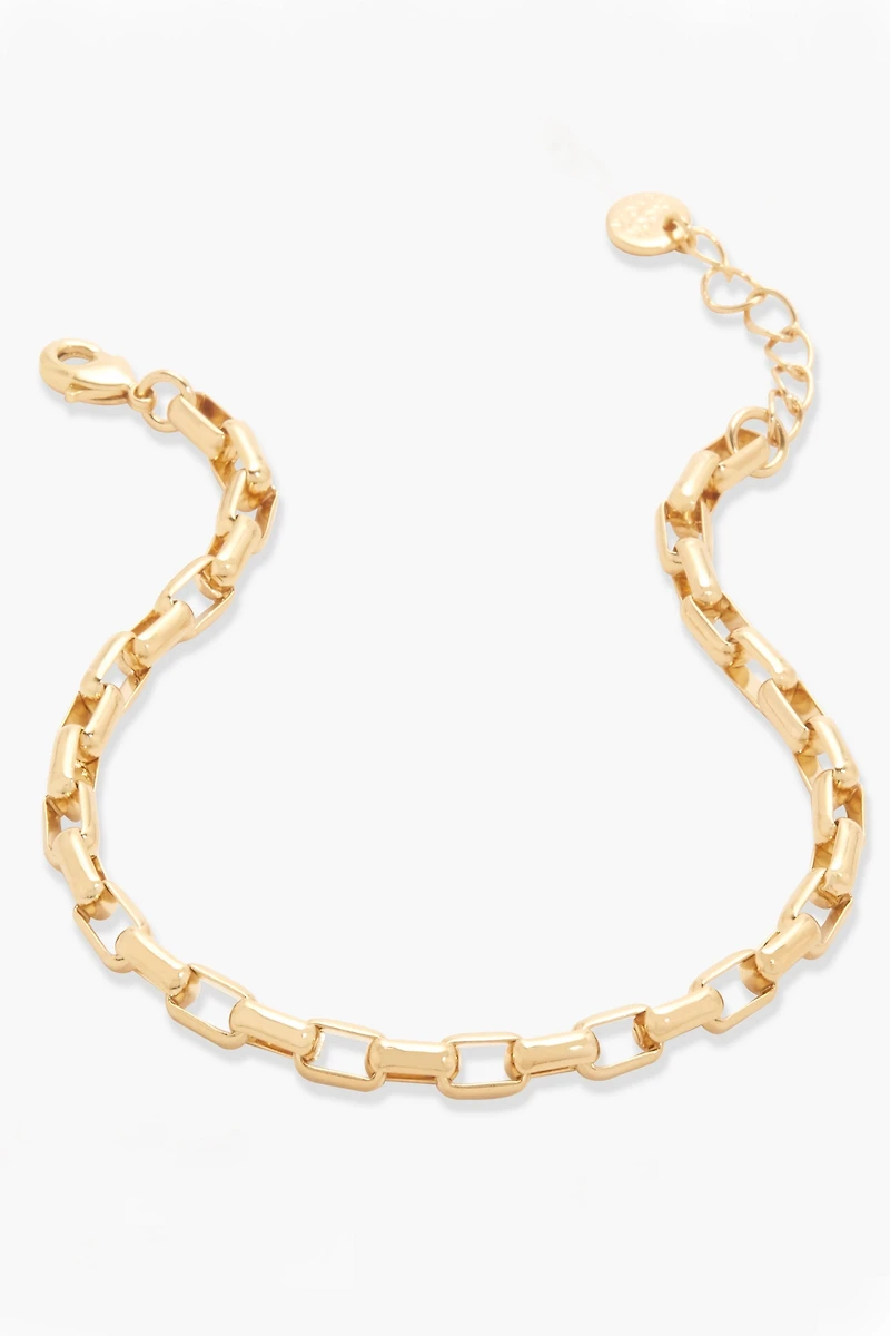 Brook & York Puffed Rectangular Link Chain Bracelet