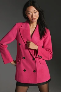 Avec Les Filles Double-Breasted Oversized Wool Coat