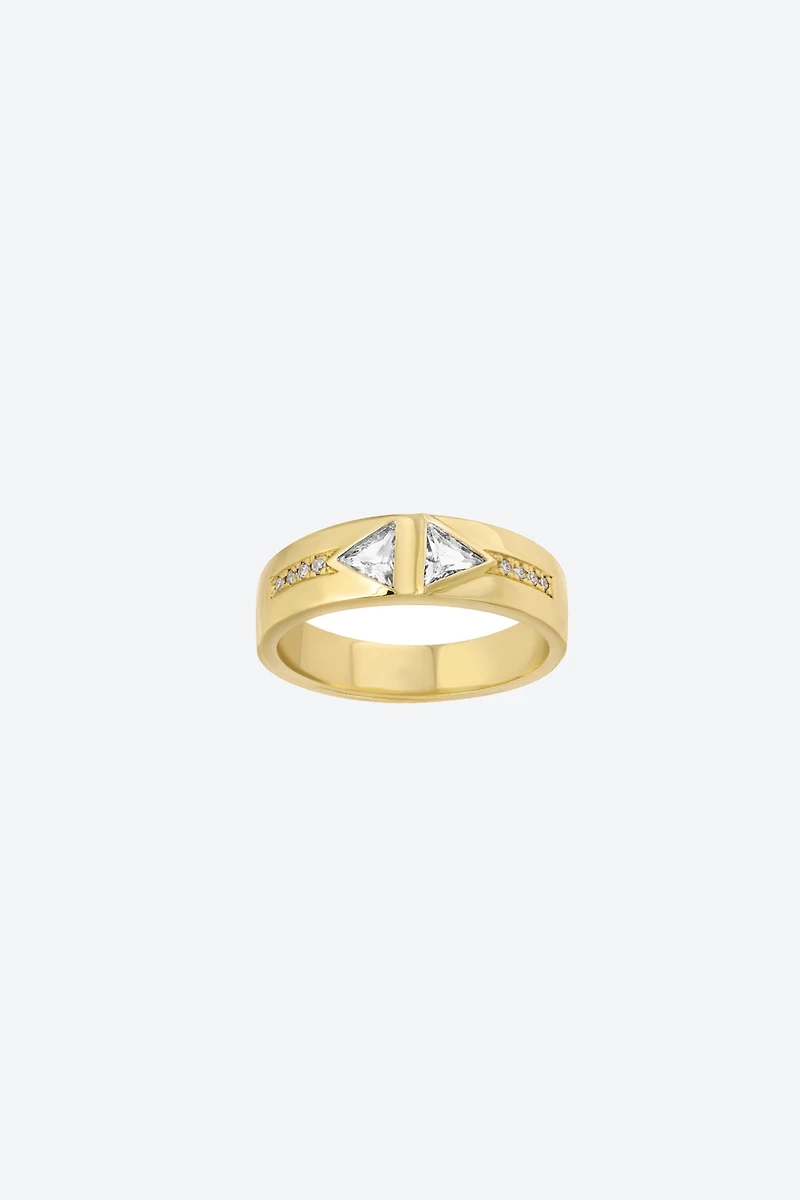 Christina Magdolna Diamond Double Pyramid Ring