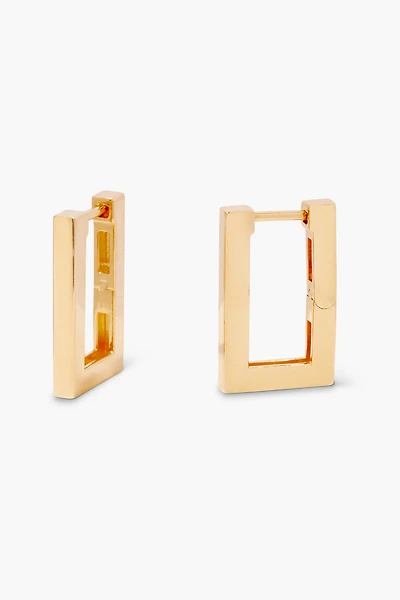 Brook & York Gold Modern Rectangle Hoops