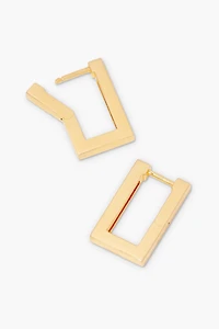 Brook & York Gold Modern Rectangle Hoops