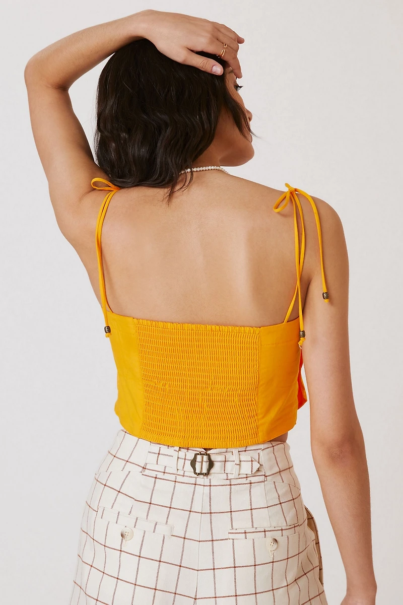 Maeve Bow-Tie Crop Top