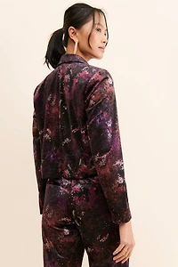 Scotch & Soda Printed Velvet Cropped Blazer