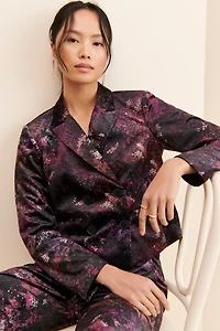 Scotch & Soda Printed Velvet Cropped Blazer