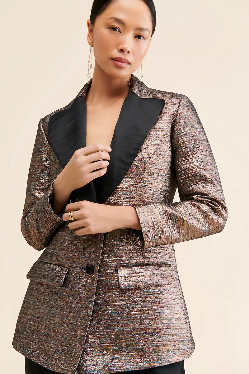 Hutch Metallic Glam Jacquard Blazer