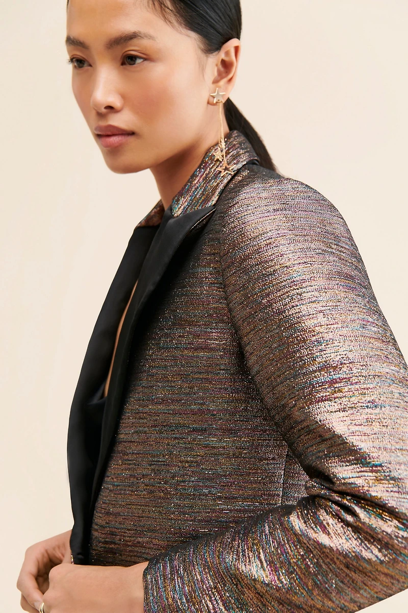 Hutch Metallic Glam Jacquard Blazer