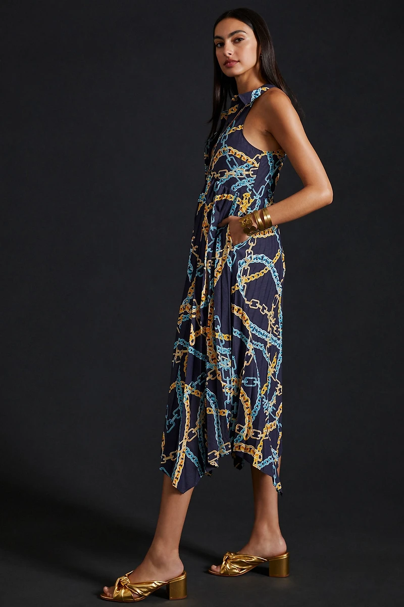 Maeve Pleated Hanky Hem Dress