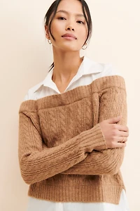 Flat White Sweater Twofer Top