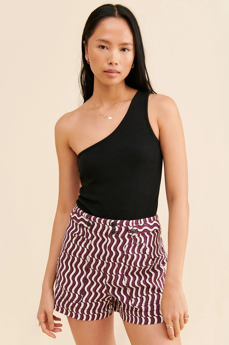 Maeve Wavy High-Rise Shorts
