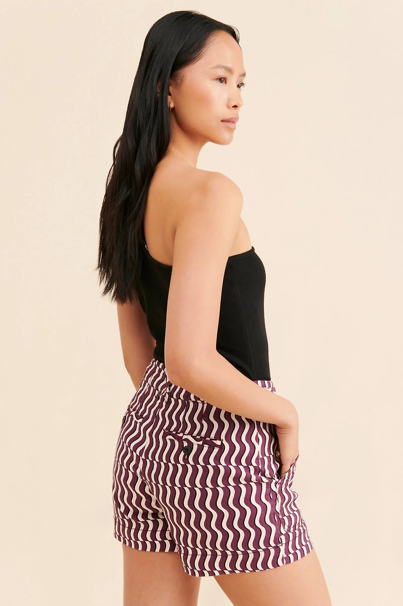 Maeve Wavy High-Rise Shorts
