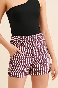Maeve Wavy High-Rise Shorts