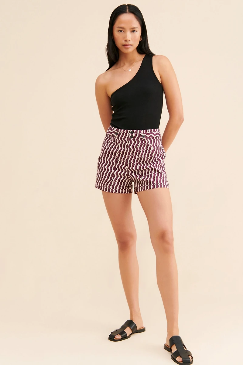 Maeve Wavy High-Rise Shorts