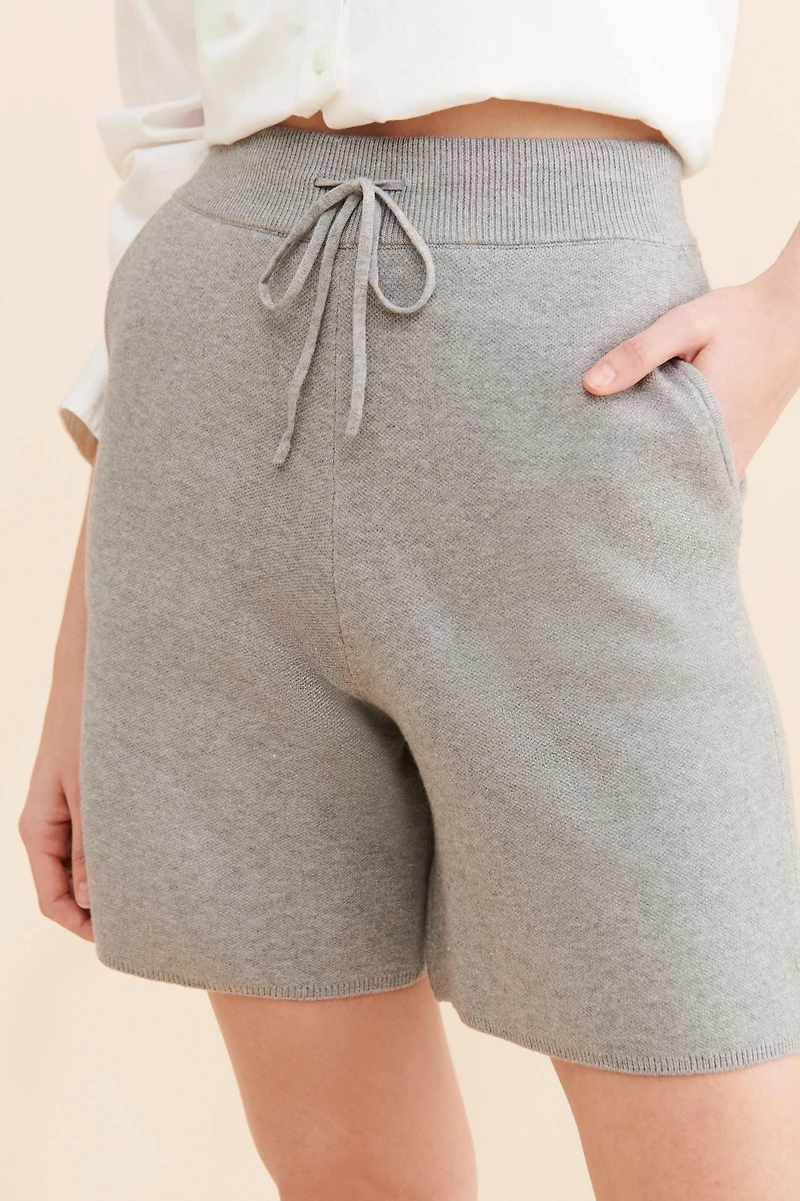 Endless Rose Drawstring Rib Knit Shorts