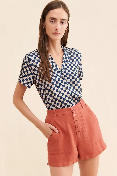 Cloth & Stone High Rise Button-Up Shorts