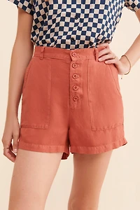 Cloth & Stone High Rise Button-Up Shorts