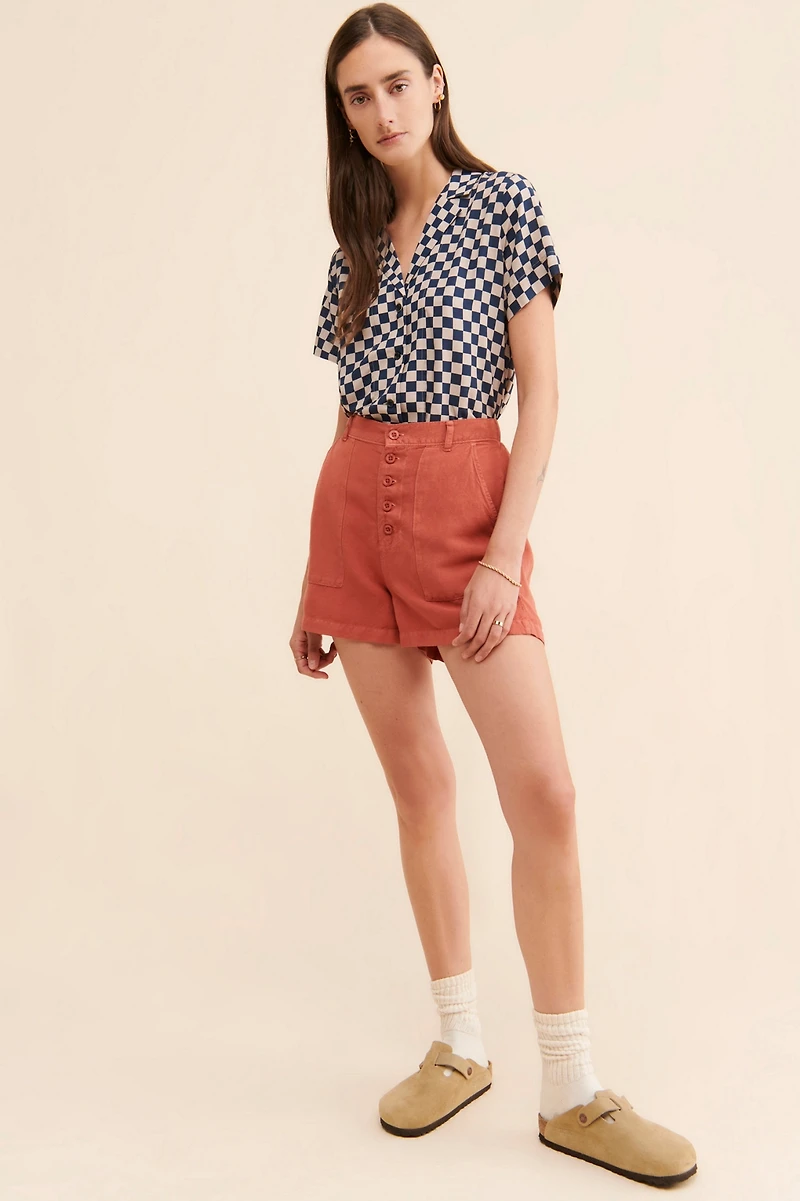 Cloth & Stone High Rise Button-Up Shorts
