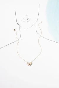 Luna Skye Moonstone Baby Butterfly Necklace