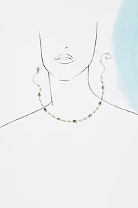 Luna Skye Emerald Bezel Choker Necklace