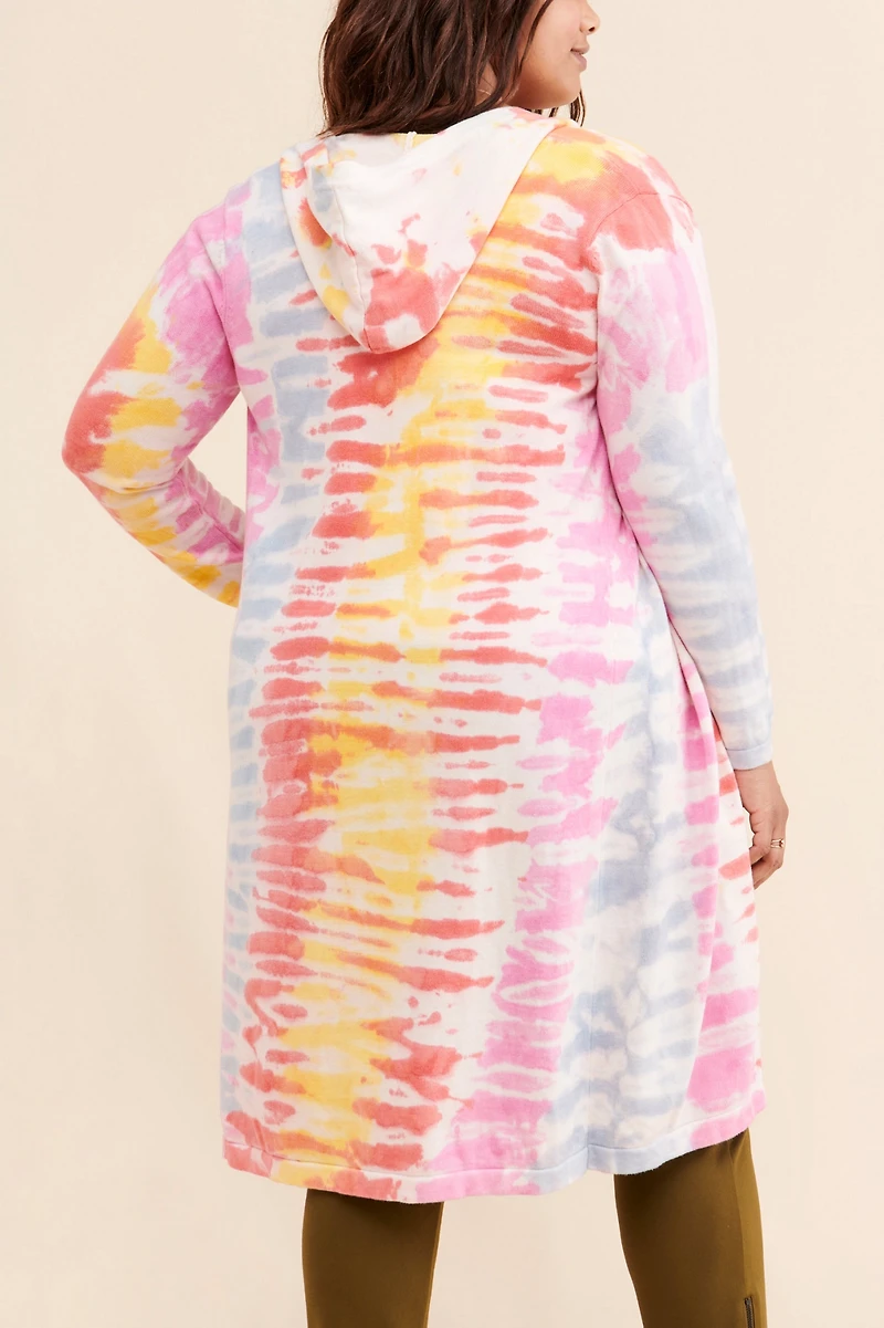 Electric Yoga Emira Hooded Tie-Dye Cardigan