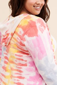 Electric Yoga Emira Hooded Tie-Dye Cardigan