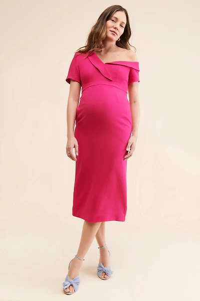 Emilia George Maternity Lauren Off-The-Shoulder Dress